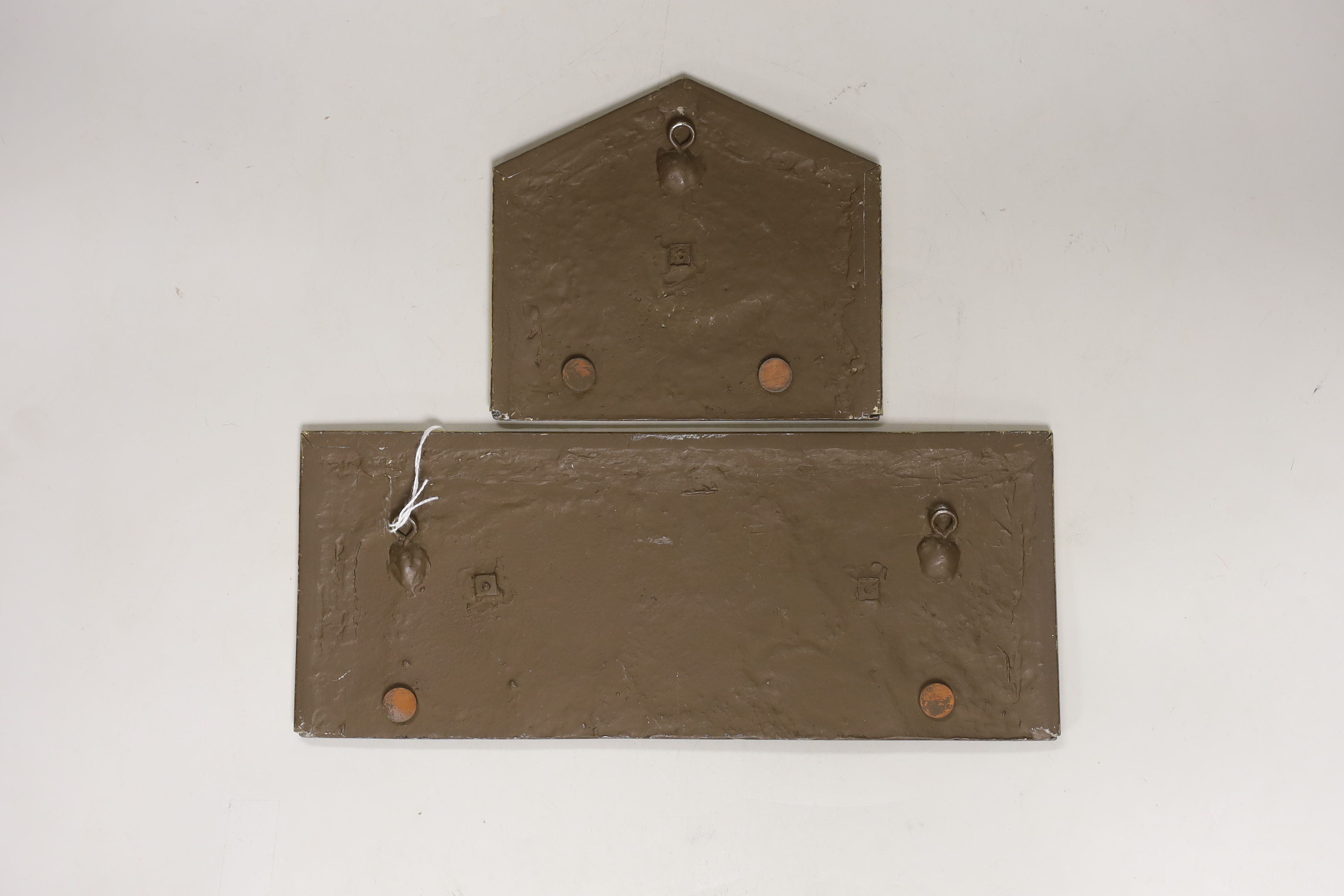 Two classical revival copper electrotype reliefs, largest 28.5cm wide